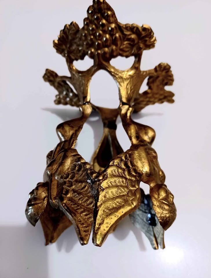 Vtg Angel Cherub Crackled Glass Candy Bowl - photo 4