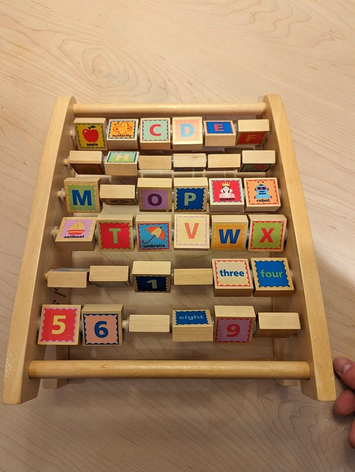 Kids Toys: Hape Alphabet & Miele Vacuum