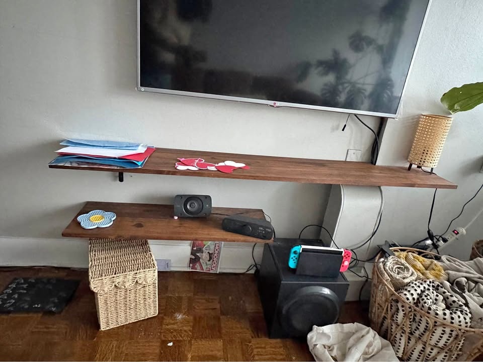 Custom floating TV console