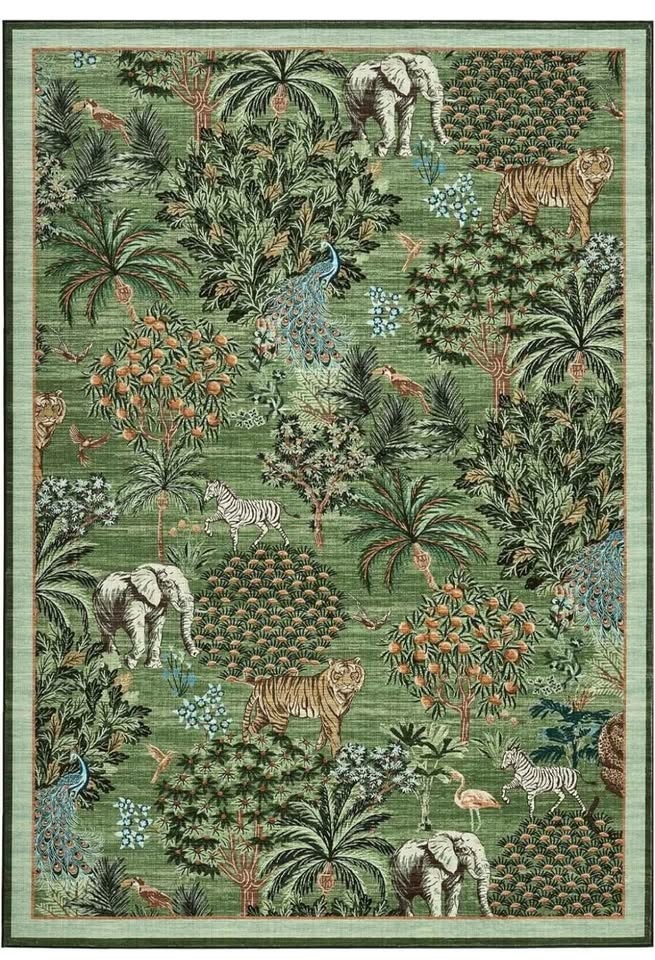 Jungle 8x10 Area Rug - Washable Forest Design - photo 4