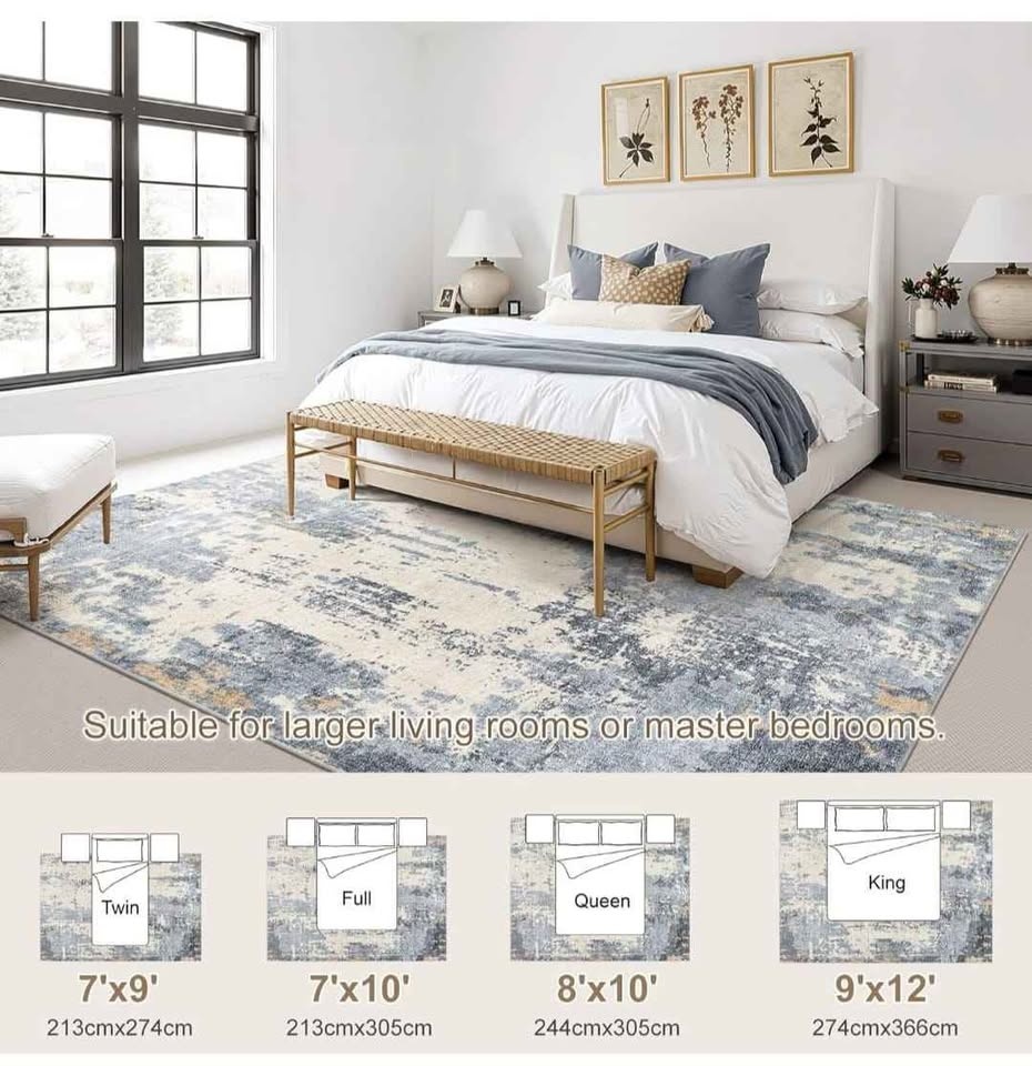 8x10 Area Rug for Living Room - Washable, Neutral Modern Abstrac - photo 5