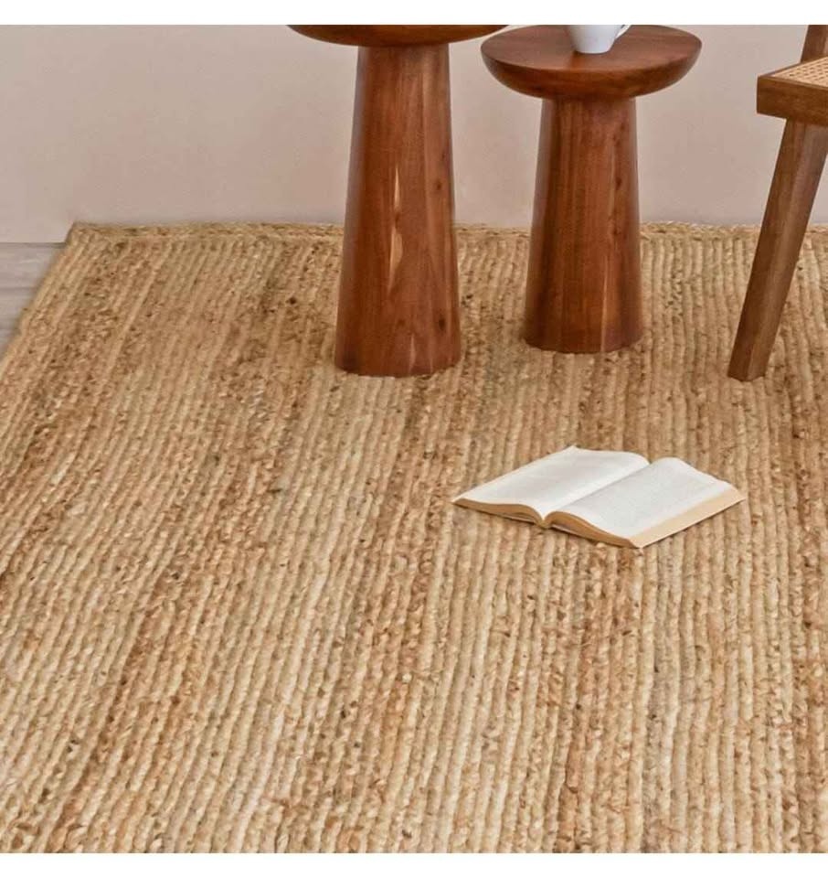 Jute Area Rug 8x10 Feet Natural Fiber Boho Braided - photo 2