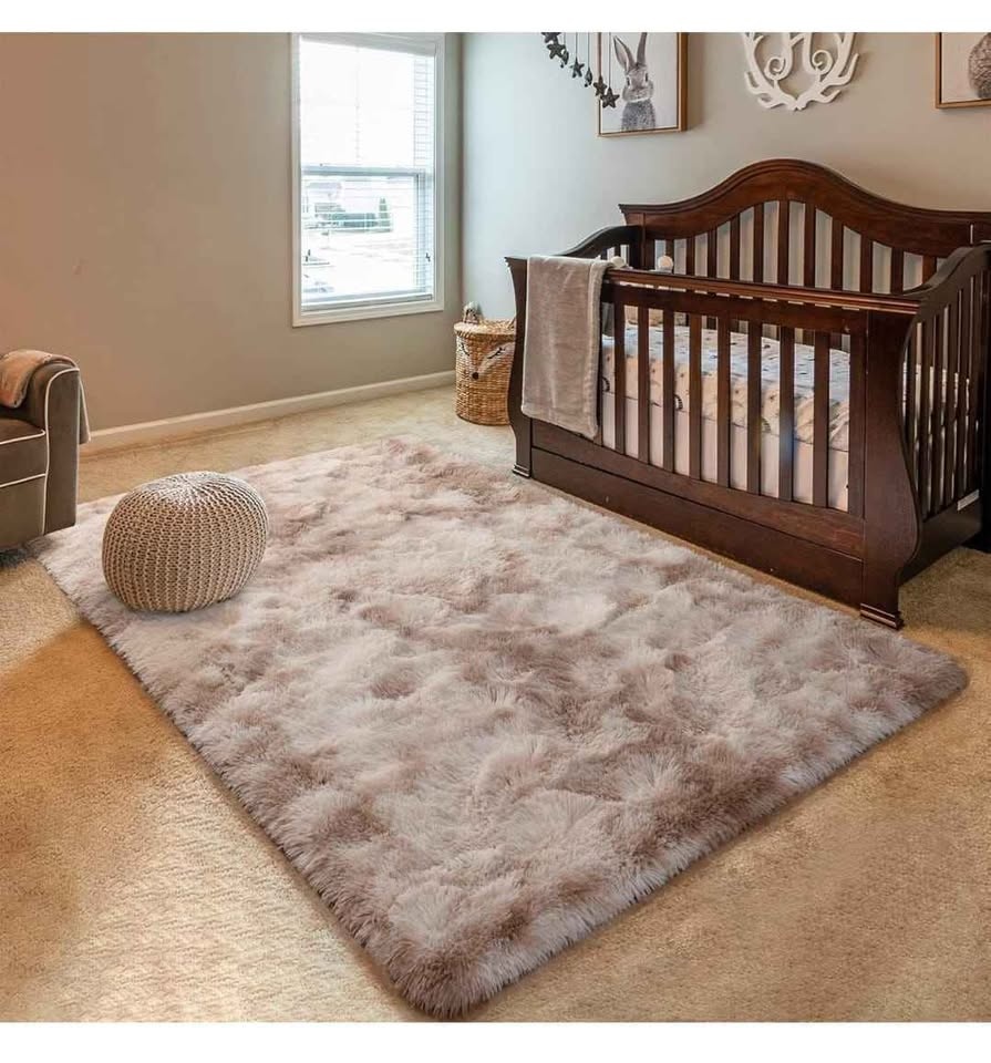 8x10 ft Soft Fluffy Tie Dye Area Rug - photo 4