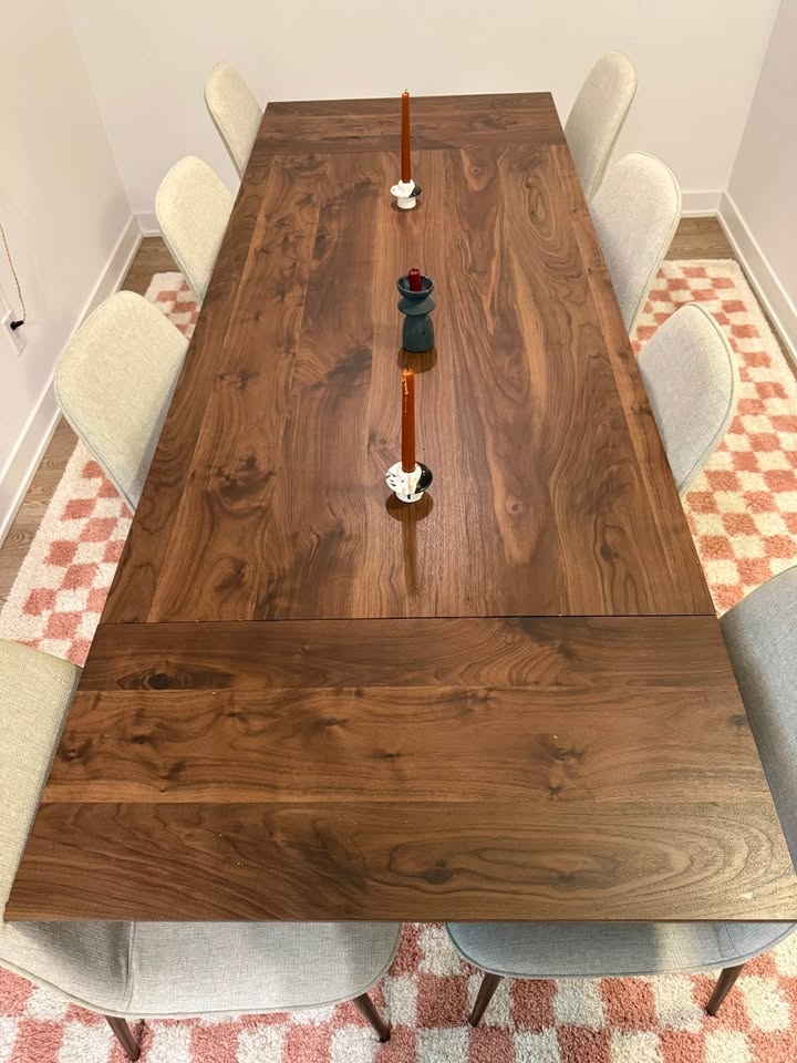 9-Piece Mid-Century Modern Extendable Walnut Dining Set - photo 3