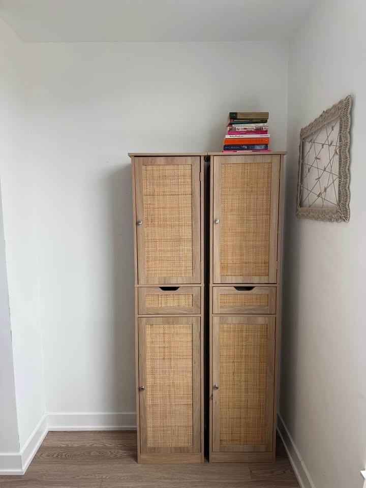 2 Tall Cane Storage Cabinets - photo 2