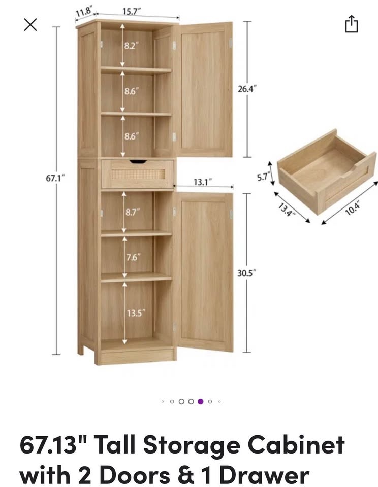 2 Tall Cane Storage Cabinets - photo 4