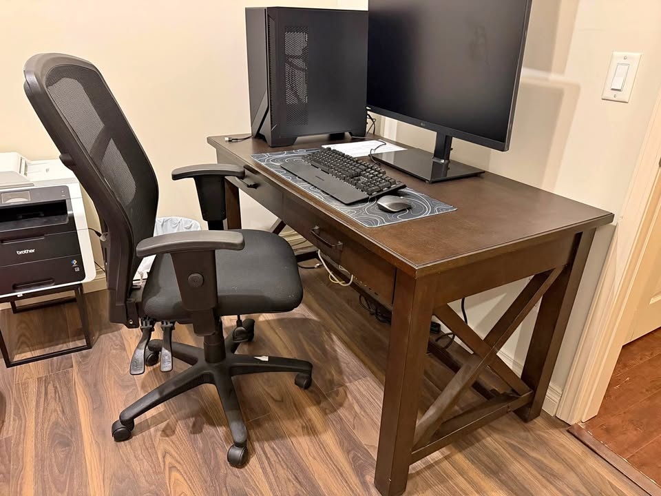 Dark Wood Office Desk