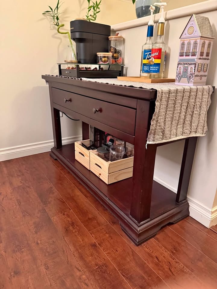 Urban Barn Wood Console Table with drawer
