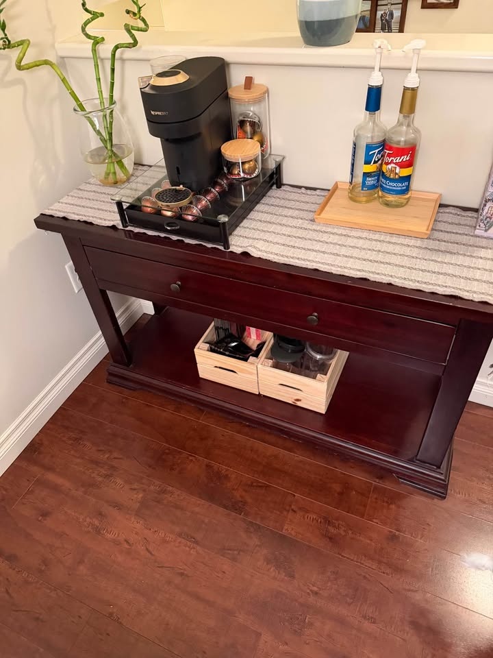 Urban Barn Wood Console Table with drawer - photo 2