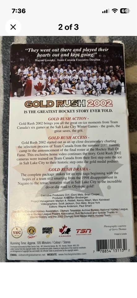 Gold Rush 2002 Team Canada Hockey VHS - photo 2