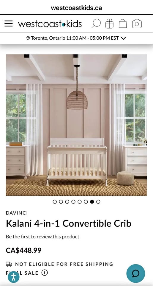 DaVinci Kalani 4-in-1 Crib + Conversion Kit + Kid Rug