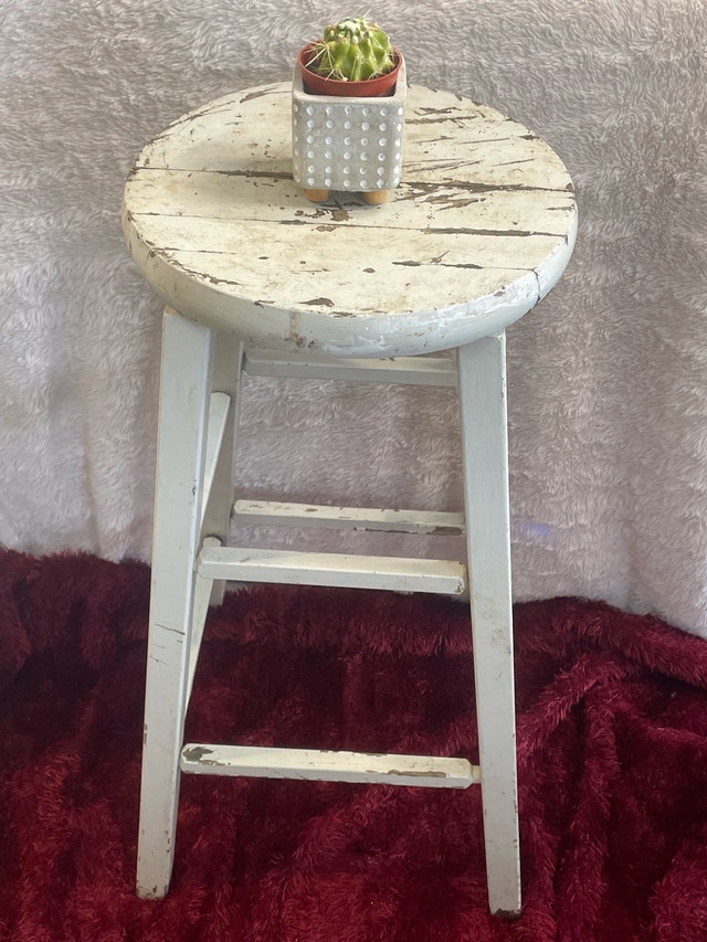Vintage Rustic High Top Stool 30”