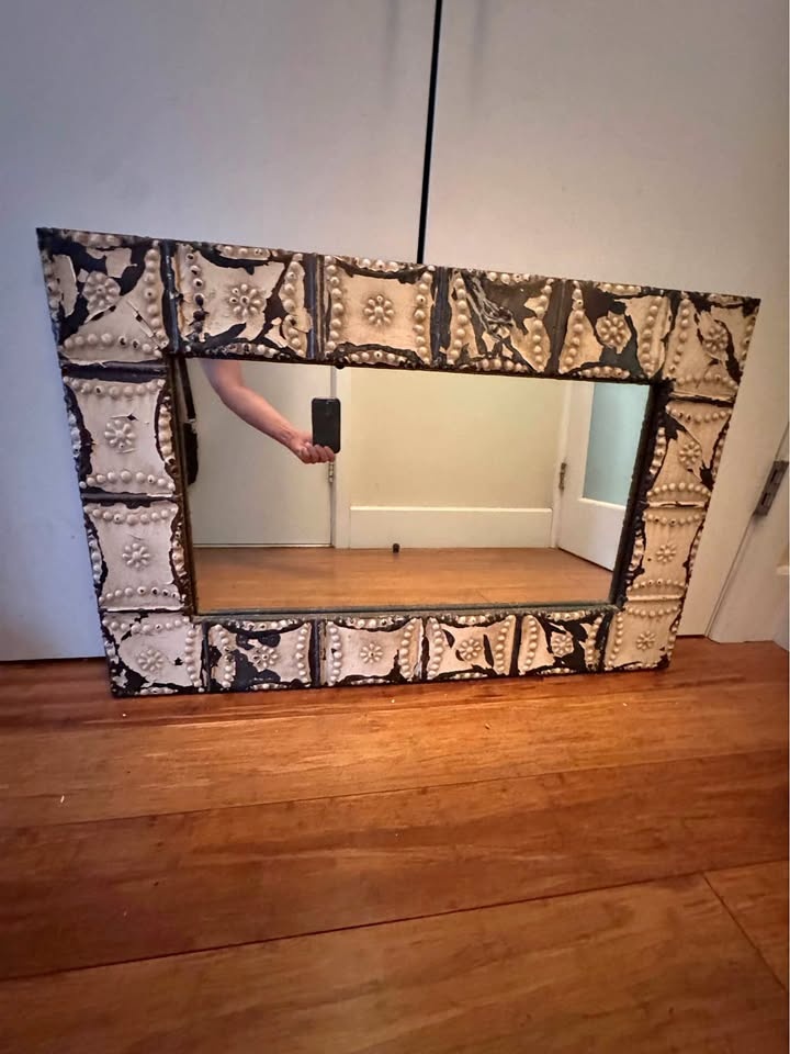 Vintage Tin Ceiling Wall Mirror