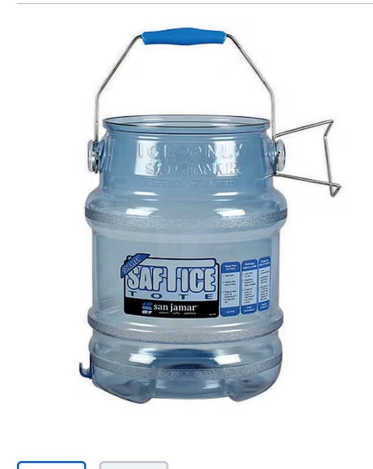 5 Gallon Polycarbonate San Jamar Safe-T-Ice Totes - Quantity Dis