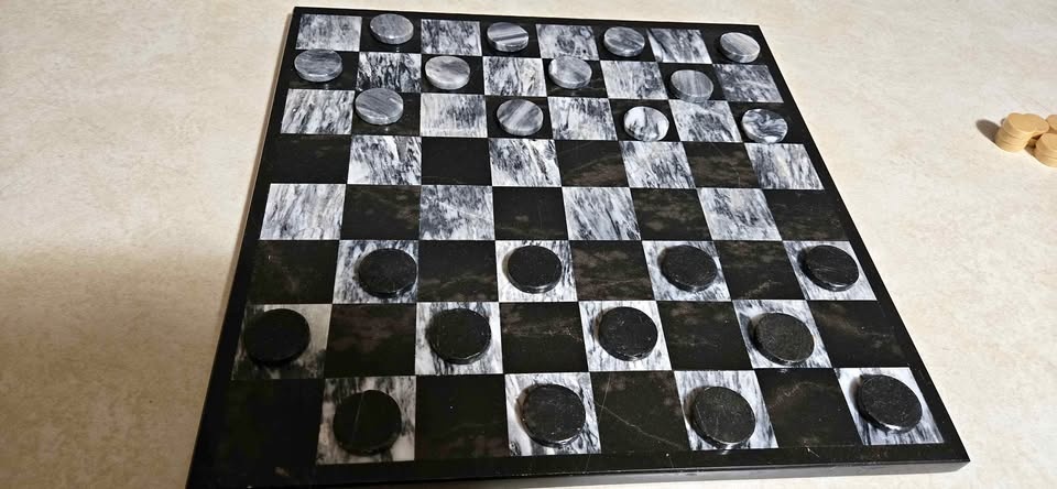 Marble Checkers/Chess Set