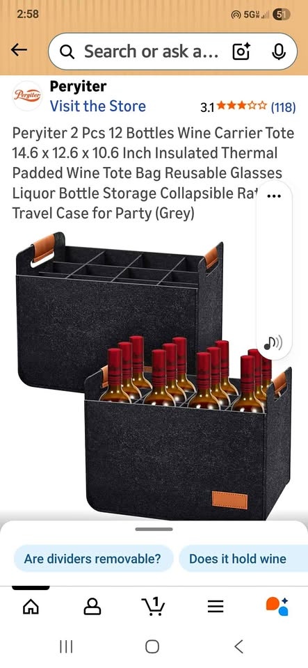Bottle Wine/Soda/Liquor Carry Case