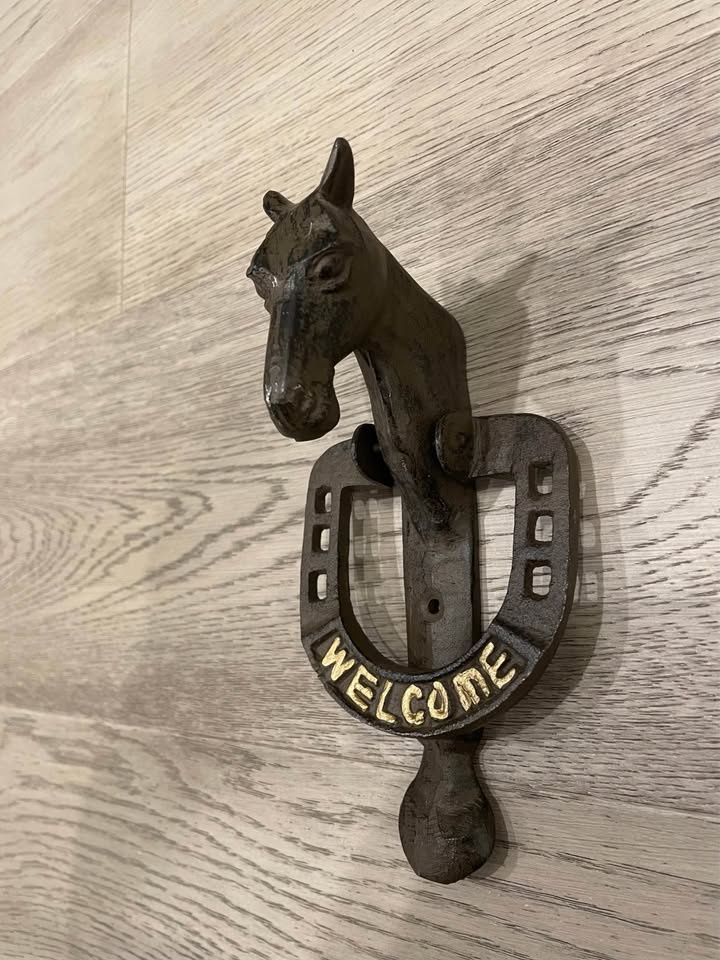 Cast Iron Horse Head Door Knocker - Rustic "WELCOME" - photo 2