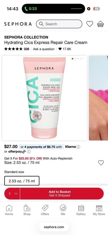 SEPHORA COLLECTION Hydrating Cica Express Repair Care Cream - photo 2