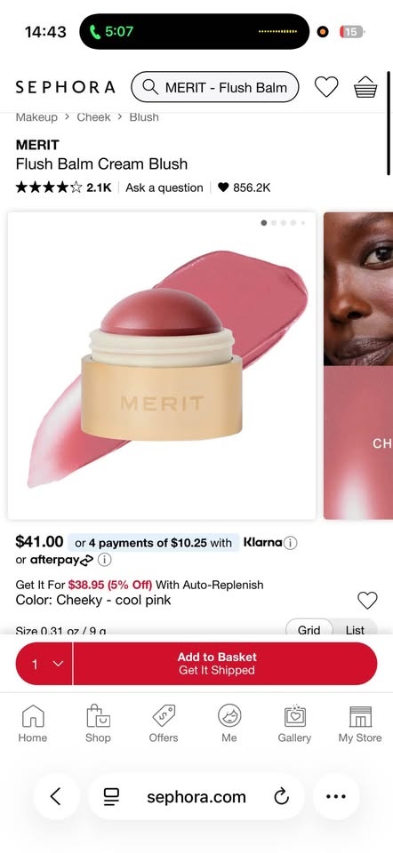 MERIT Flush Balm Cream Blush (Cheeky) - photo 2