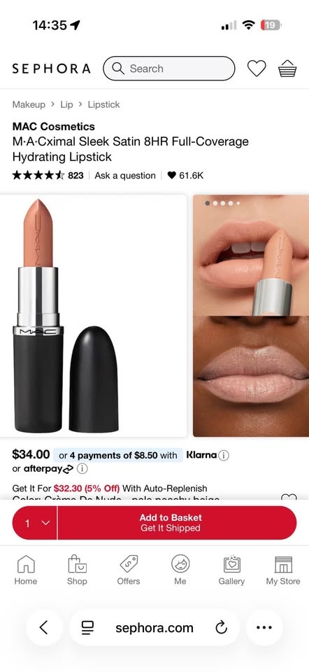 MAC Cosmetics M-A•Cximal Sleek Satin Lipstick (Creme De Nude) - photo 2