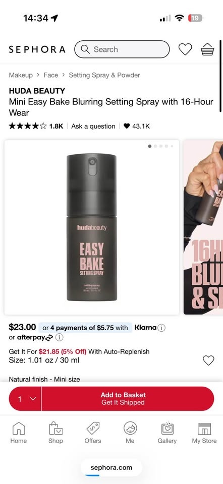HUDA BEAUTY Mini Easy Bake Setting Spray - photo 2