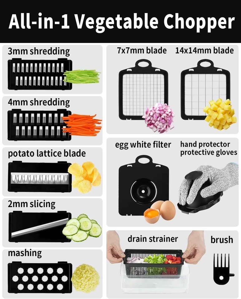 Vegetable Chopper (8 in 1) - Brand New - photo 5