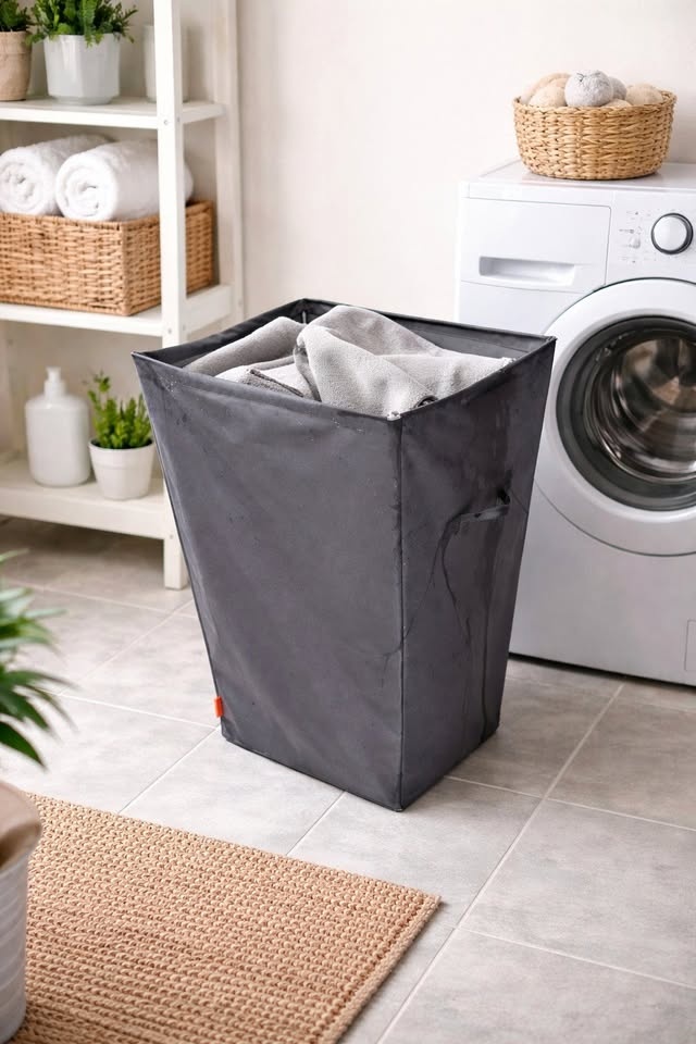 Steel Frame Canvas Laundry Hamper – Sturdy & Lightweight