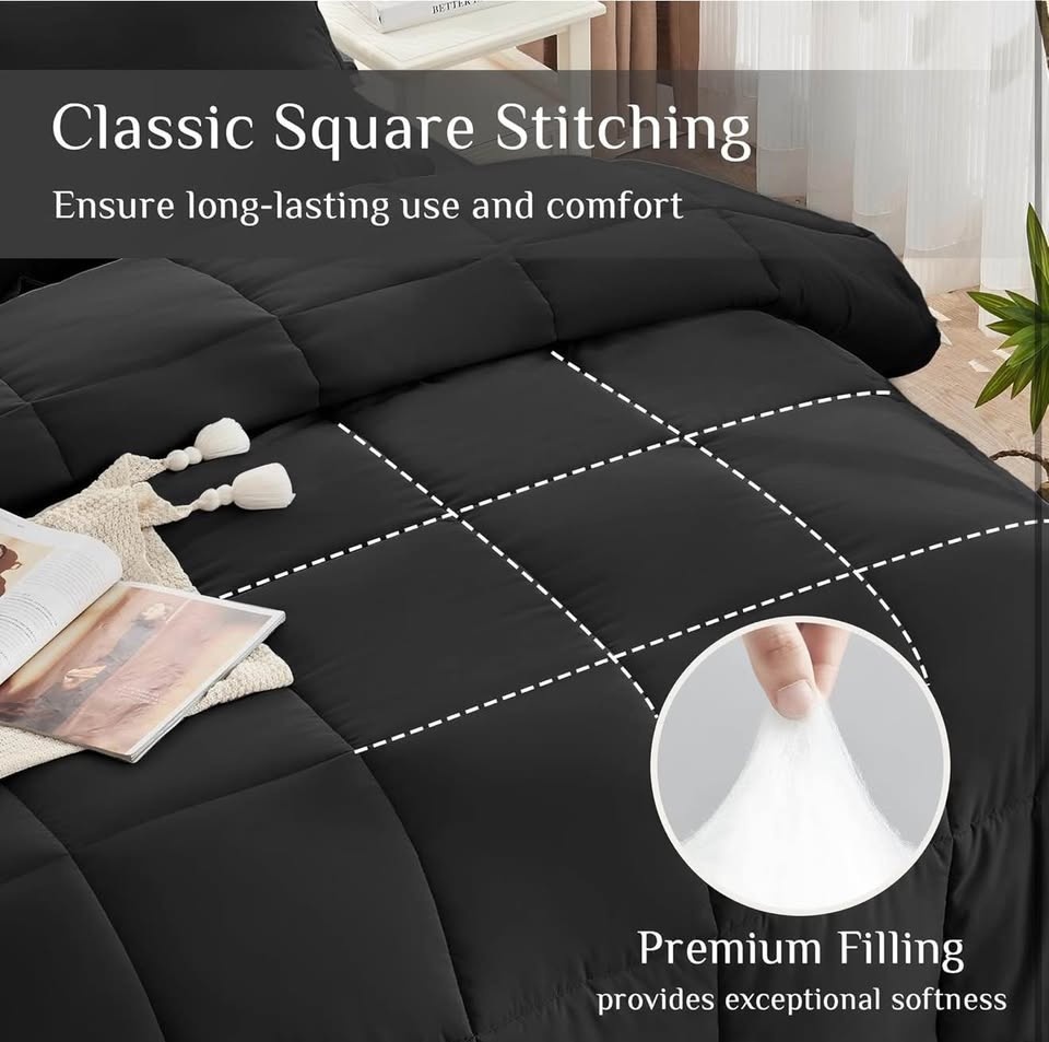 Queen Comforter Set 7 Pieces - Black (Brand New) - photo 3