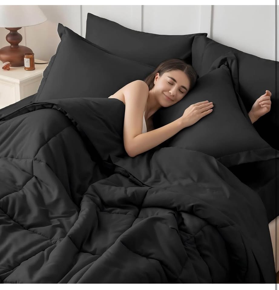 Queen Comforter Set 7 Pieces - Black (Brand New) - photo 4