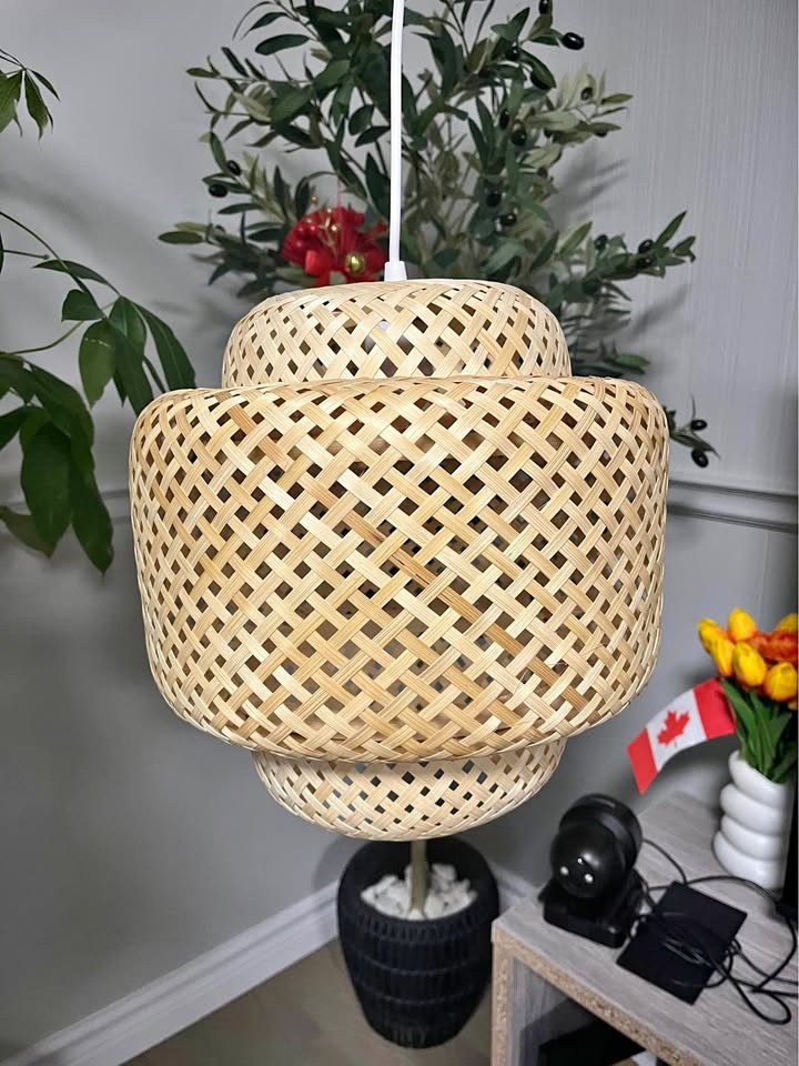 Natural bamboo chandelier
