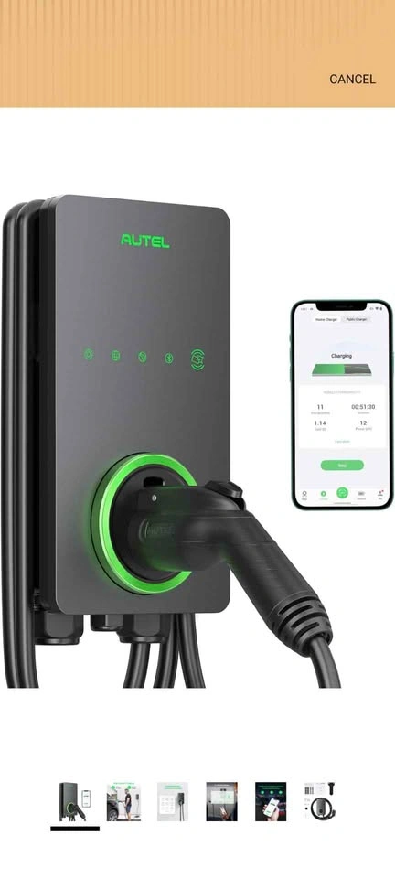 Autel Level 2 EV Charger 50 Amp Smart AI