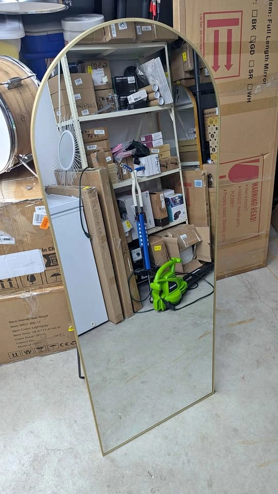 Gold Arch Mirror 56x21" - Wall or Floor