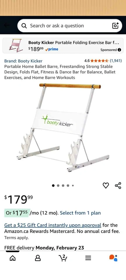 Booty Kicker Portable Folding Ballet Barre