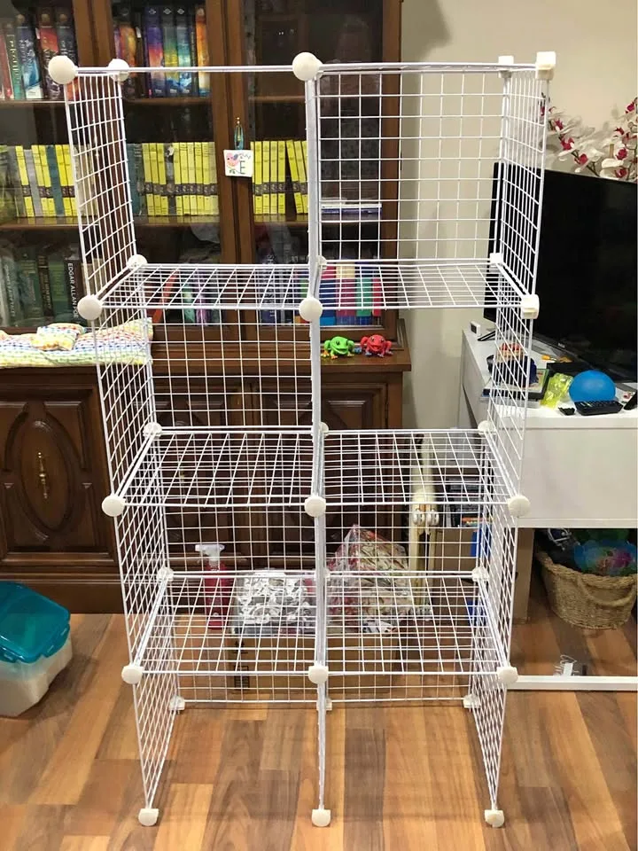 Metal cube shelving unit