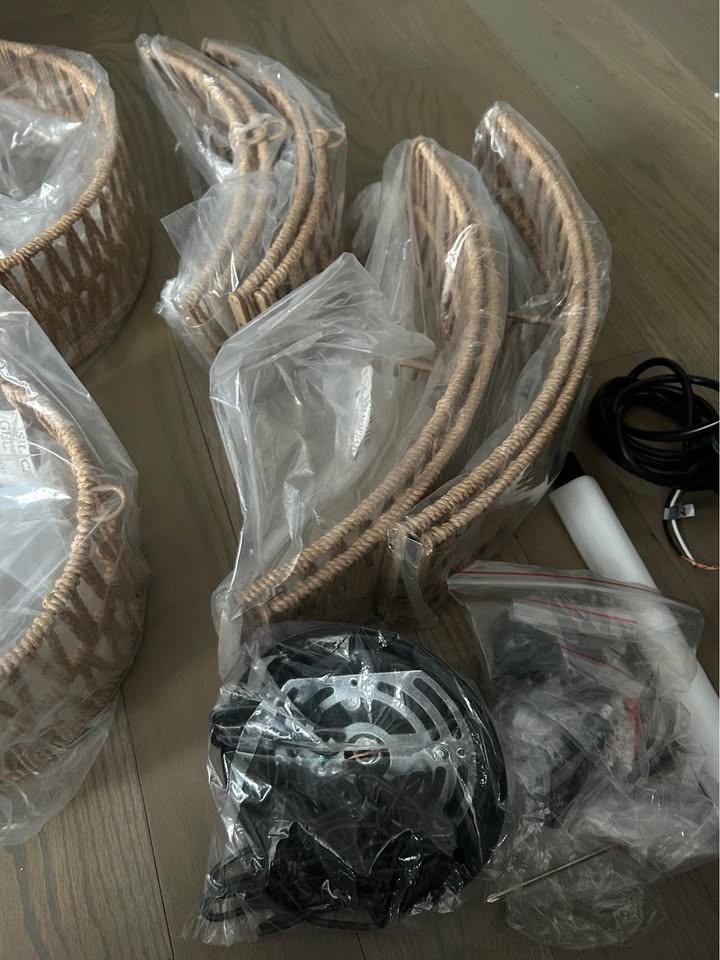 6-Light 4-Tier Rattan Chandelier - photo 3