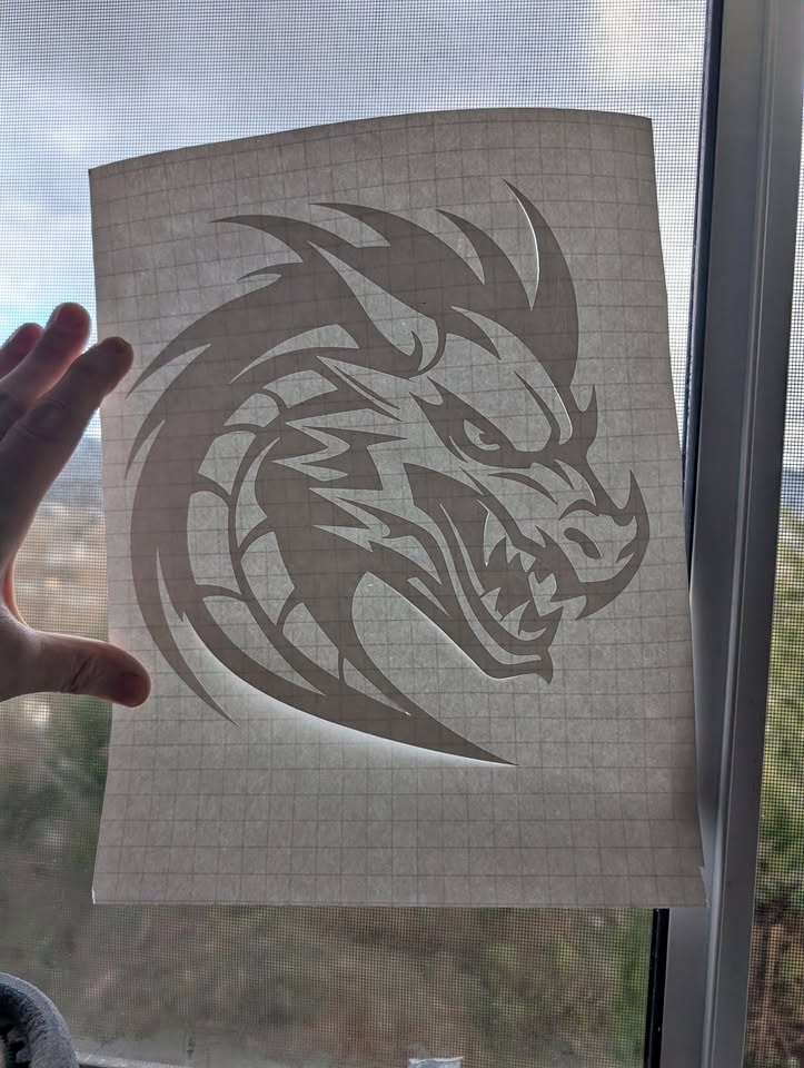 Tribal Dragon Head Vinyl Decal
