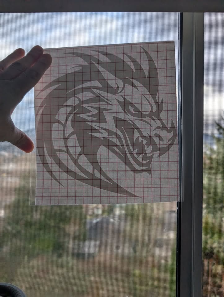 Tribal Dragon Head Vinyl Decal - photo 2