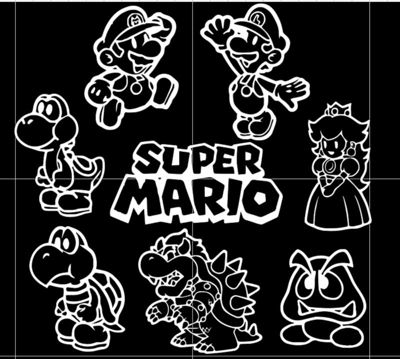 Super Mario Vinyl Decal Set | Nintendo Car Window Graphics - photo 3