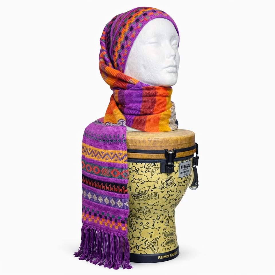 Peruvian Knit Hat Scarf(One Piece) - 100% Baby Alpaca - photo 2