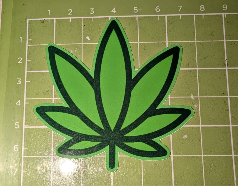 🍃 Electric Green Cannabis Leaf | High-Vibe Vinyl Sticker
