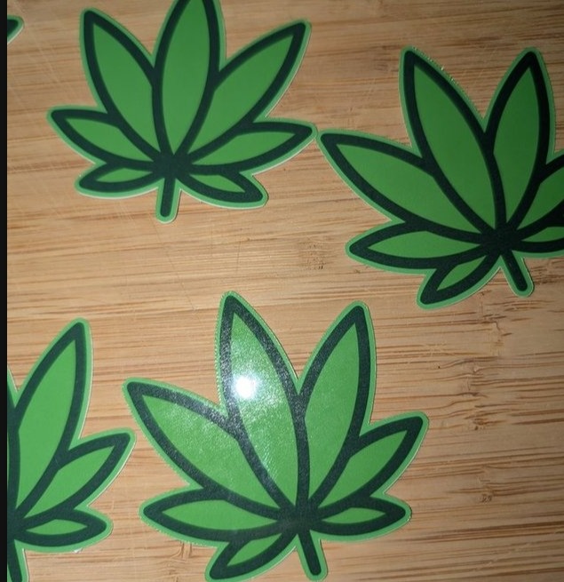 🍃 Electric Green Cannabis Leaf | High-Vibe Vinyl Sticker - photo 2