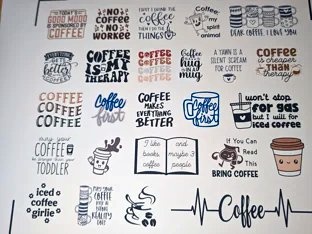 Funny Coffee Stickers | 25pk Vinyl Decals