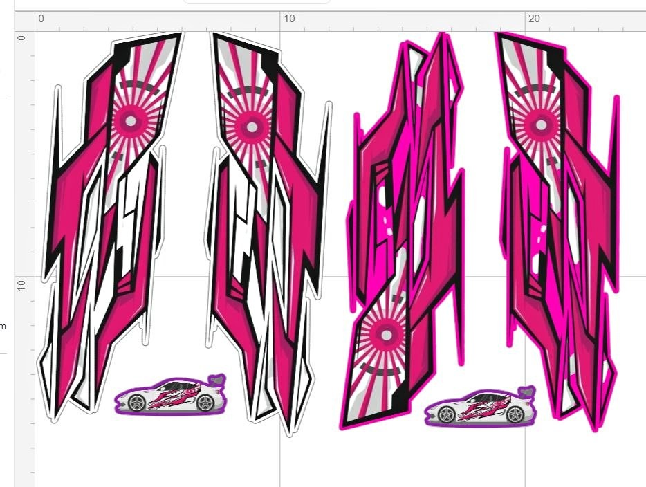 Drift Livery Decals - Hot Pink & Black Racing Graphics