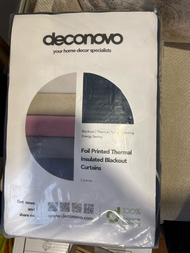 Deconovo Foil Printed Thermal Blackout Curtains (2 Panels)