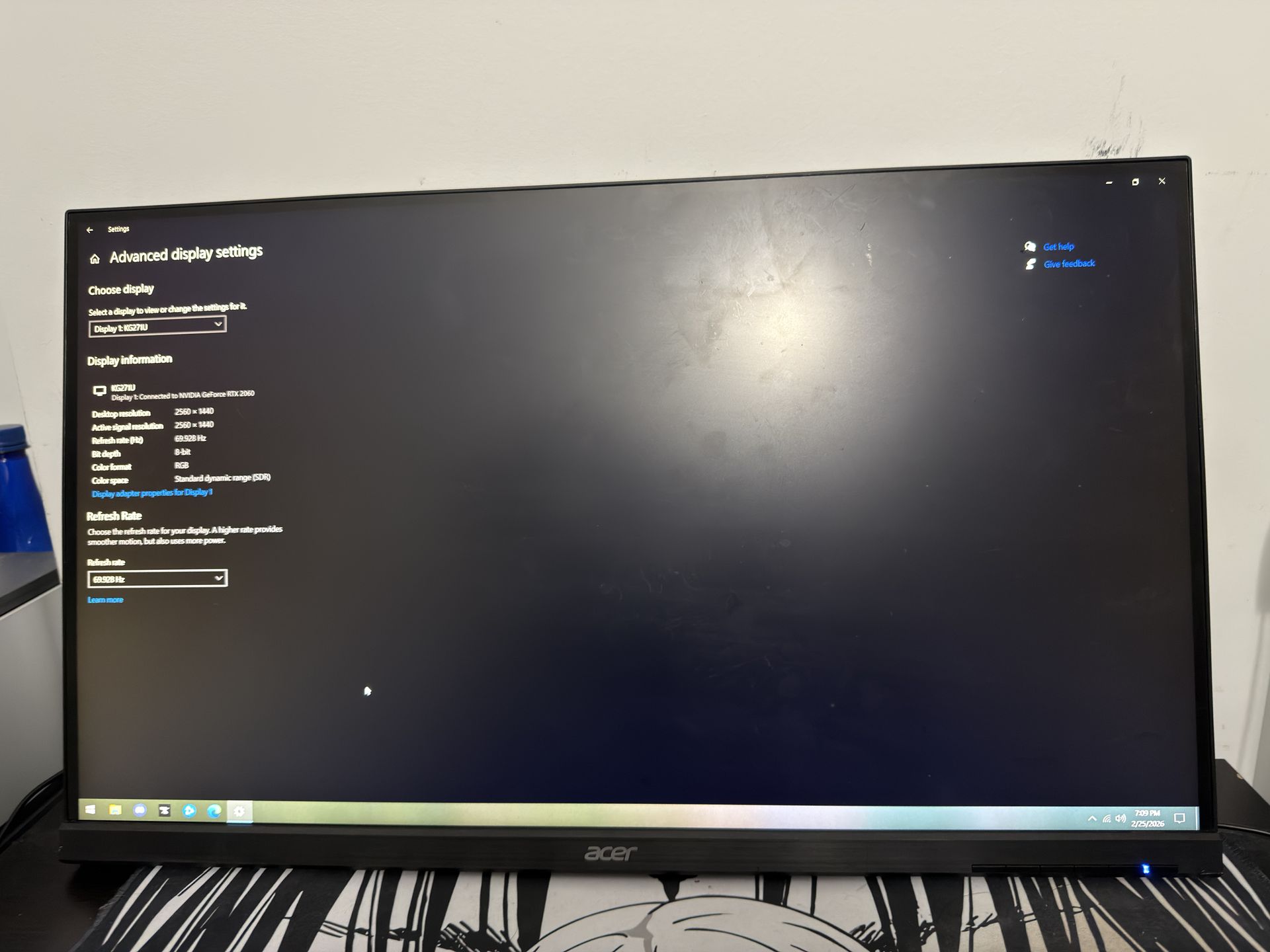 Acer KG271U 27” 1440p Monitor – 75Hz, FreeSync, Great Condition - photo 2
