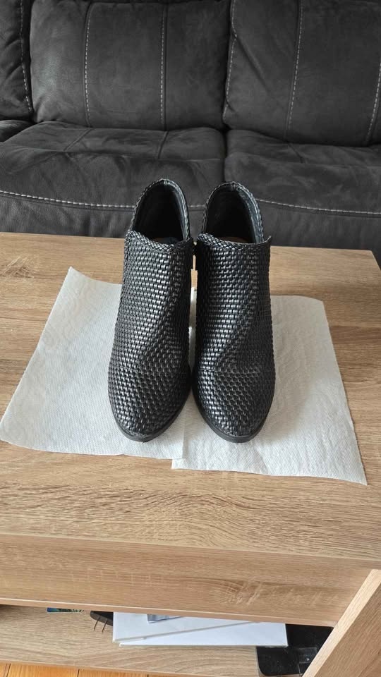 Esprit Black Woven Ankle Boots Size 7.5 - photo 2