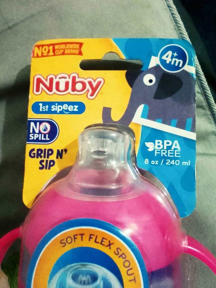 New Nuby 1st Sipeez Grip N Sip No Spill Pink Purple Sippy Cup - photo 3