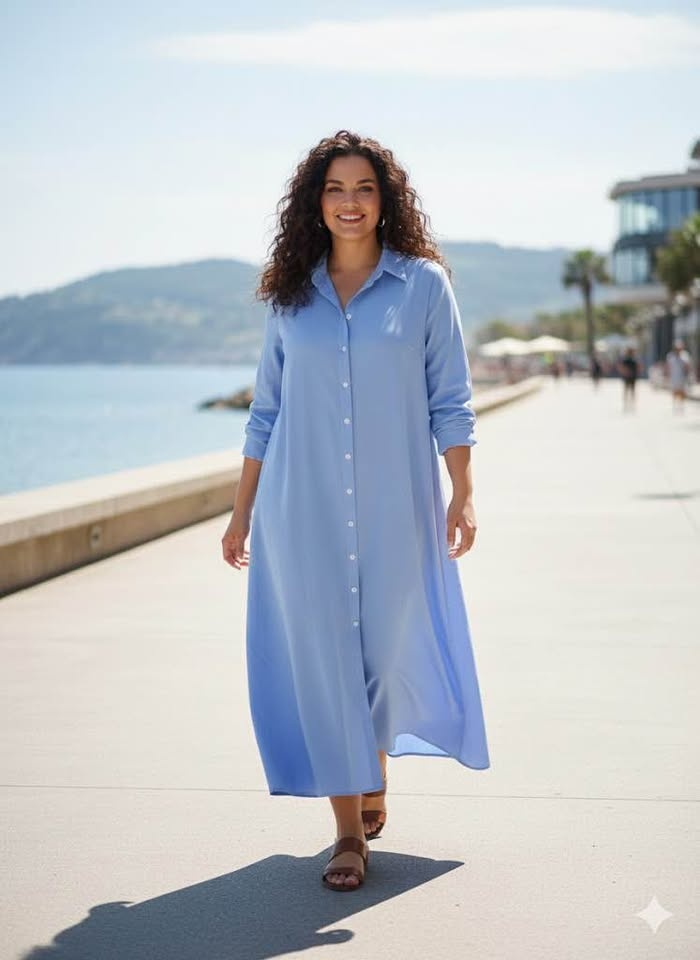 Light Blue Long Sleeve Midi - size XL - photo 2