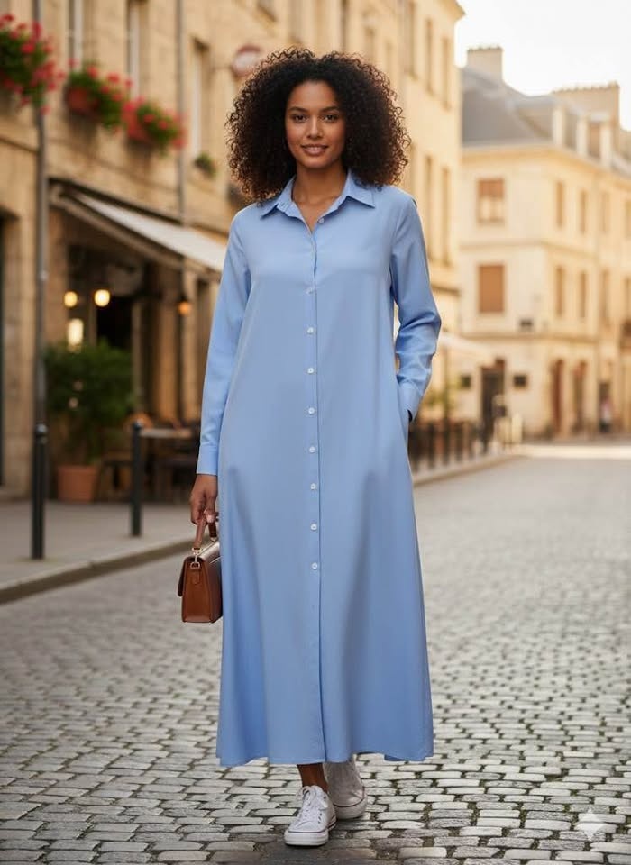 Light Blue Long Sleeve Midi - size XL - photo 3