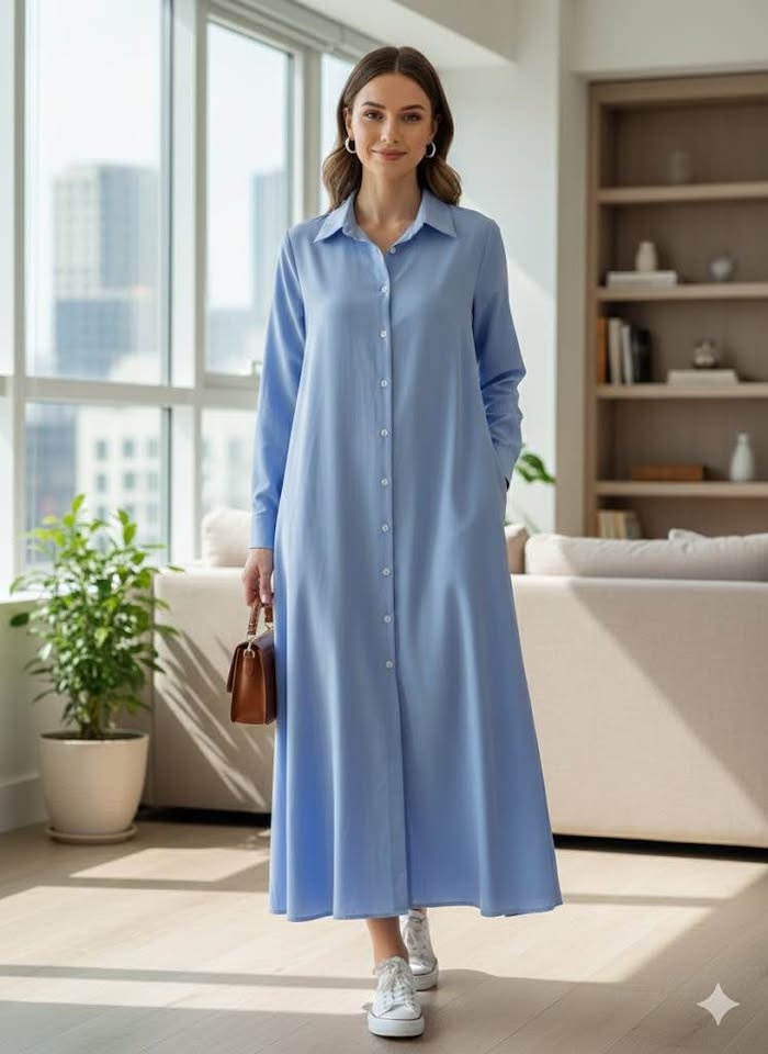 Light Blue Long Sleeve Midi - size XL - photo 4